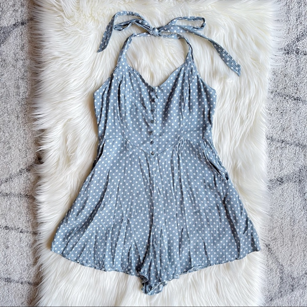 Polka dot halter neck romper - Picture 1 of 5